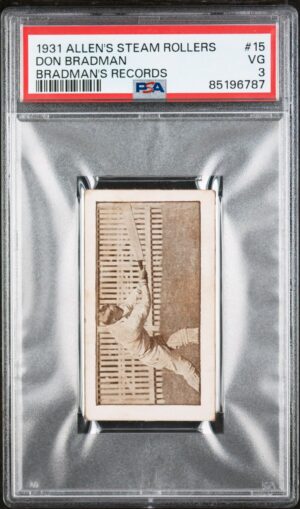 Allen's - Bare Head. Playing Forward. Card in Horizontal Format. 'Bradmans Records S1' (1931) **PSA3**