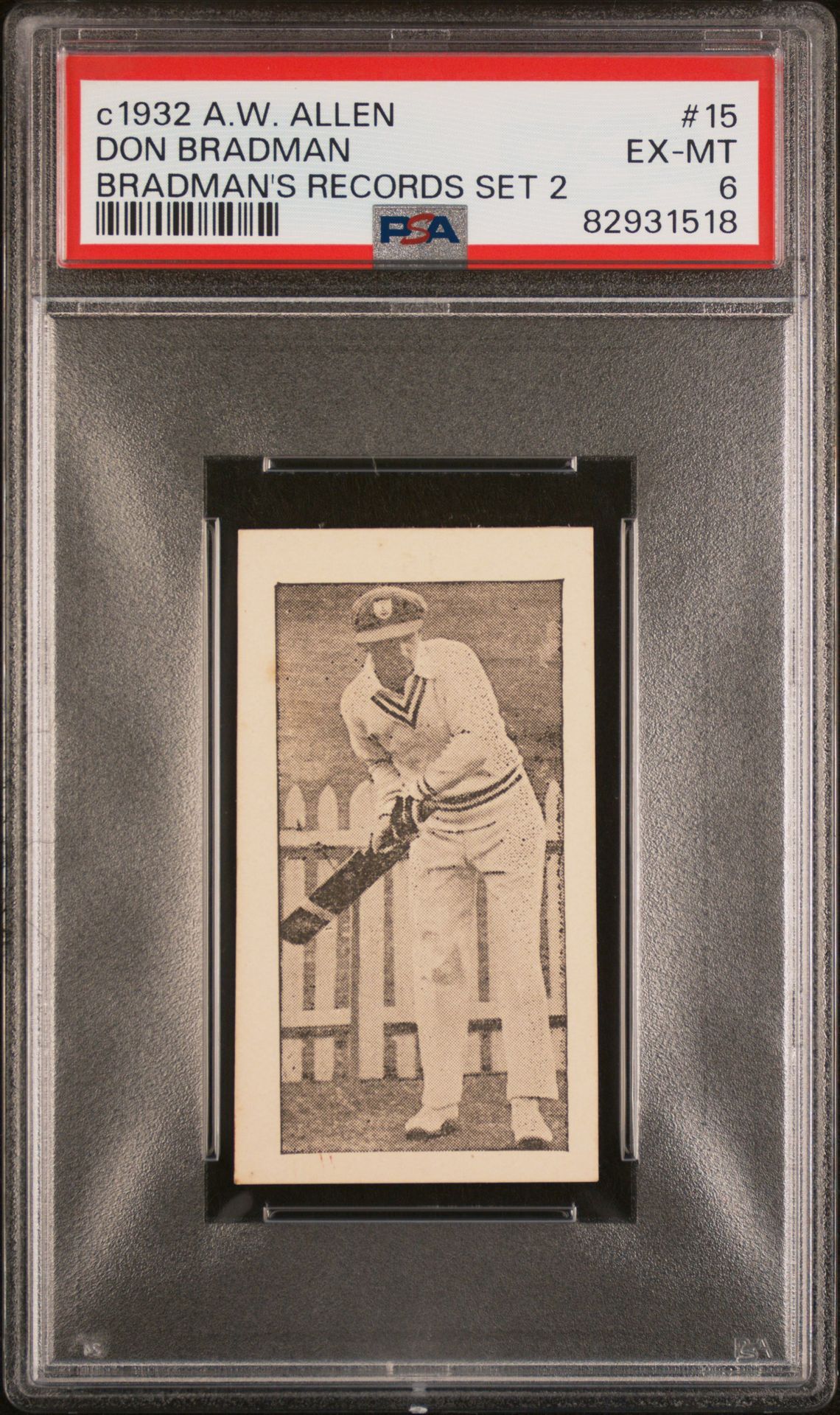 Allen's - Bradmans Records (Grey) '452 Not Out' **PSA6** (1931) Allen's - Bradmans Records (Grey) '452 Not Out' **PSA6** (1931)