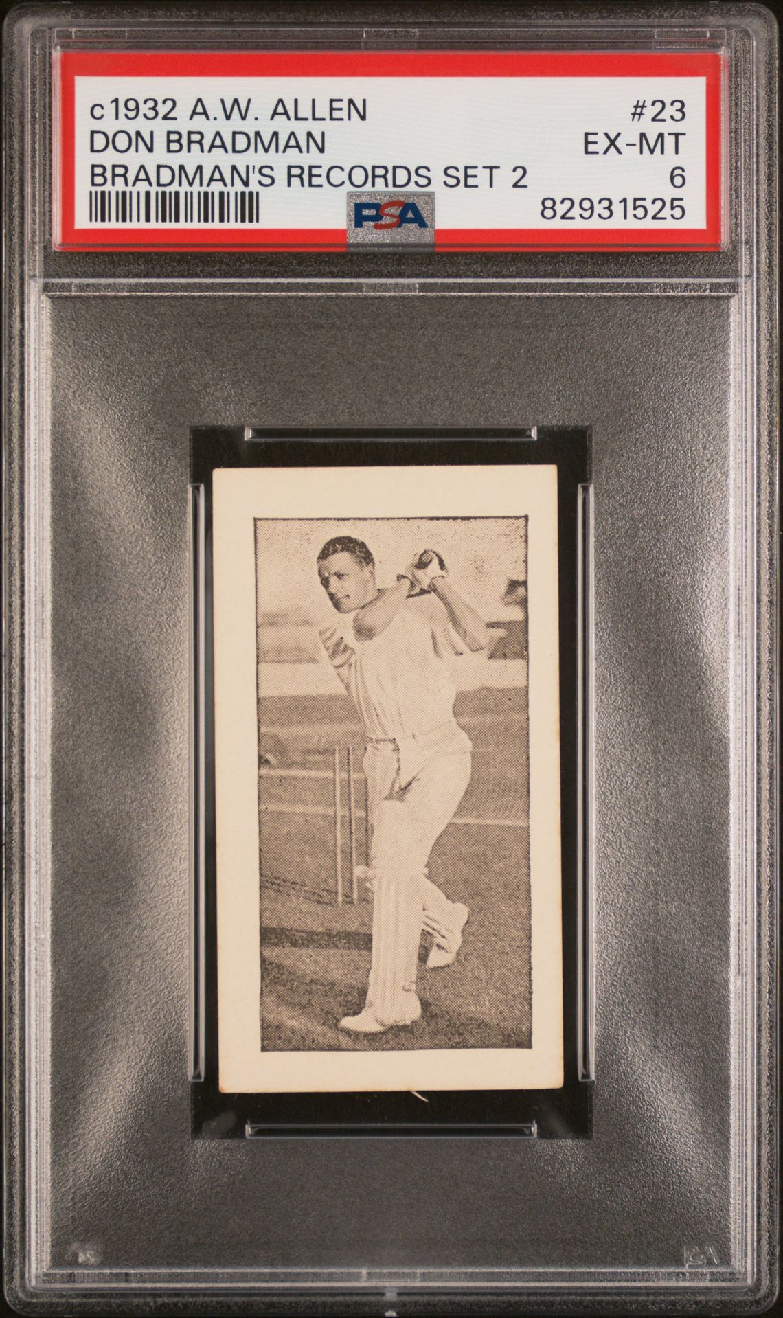 Allen's - Bradmans Records (Grey) 'Beats Hammonds Record of 251' **PSA6** (1931) Allen's - Bradmans Records (Grey) 'Beats Hammonds Record of 251' **PSA6** (1931)