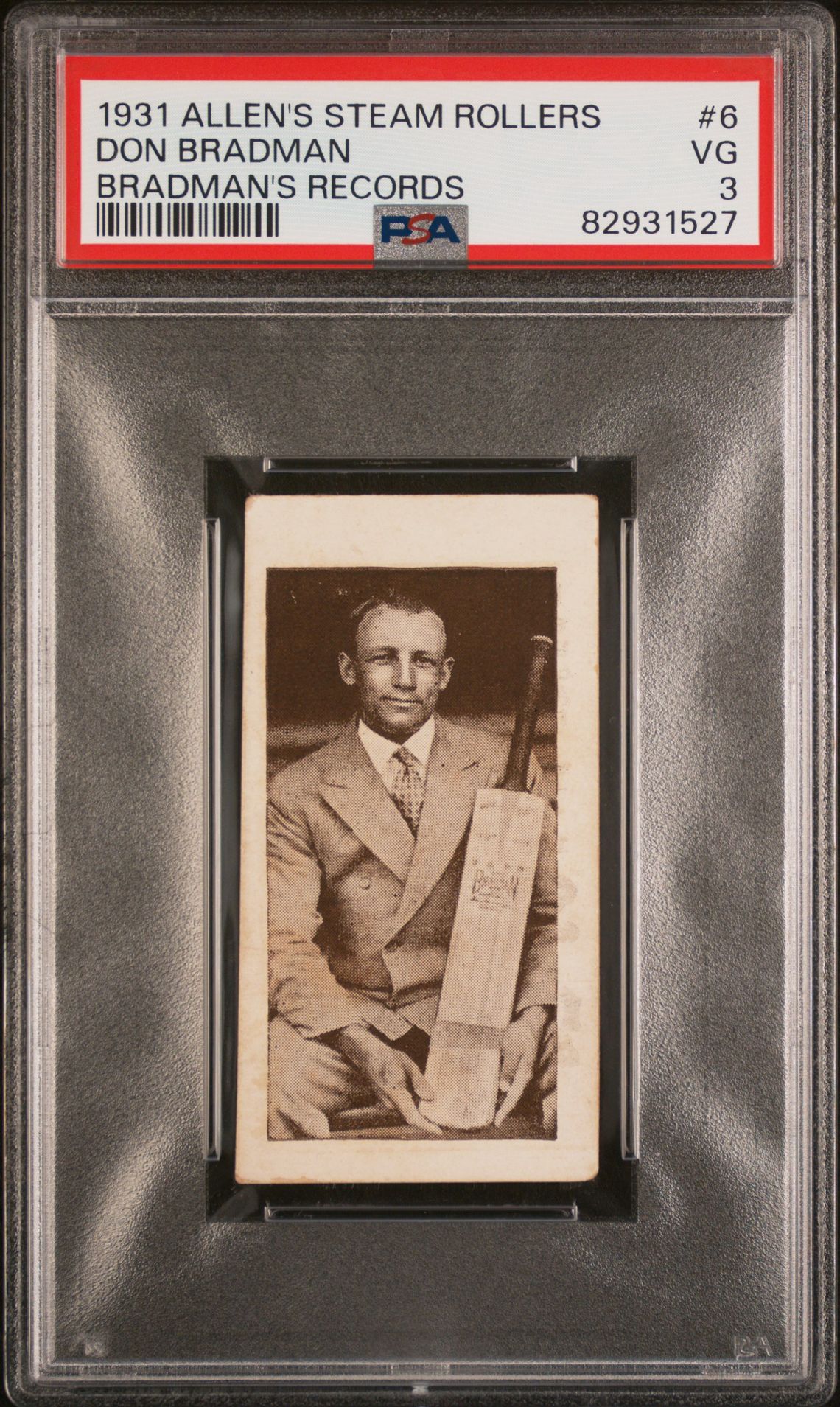 Allen's - Bradmans Records (Brown) '94.1 Average Score 1925-26' **PSA3** (1931) Allen's - Bradmans Records (Brown) '94.1 Average Score 1925-26' **PSA3** (1931)