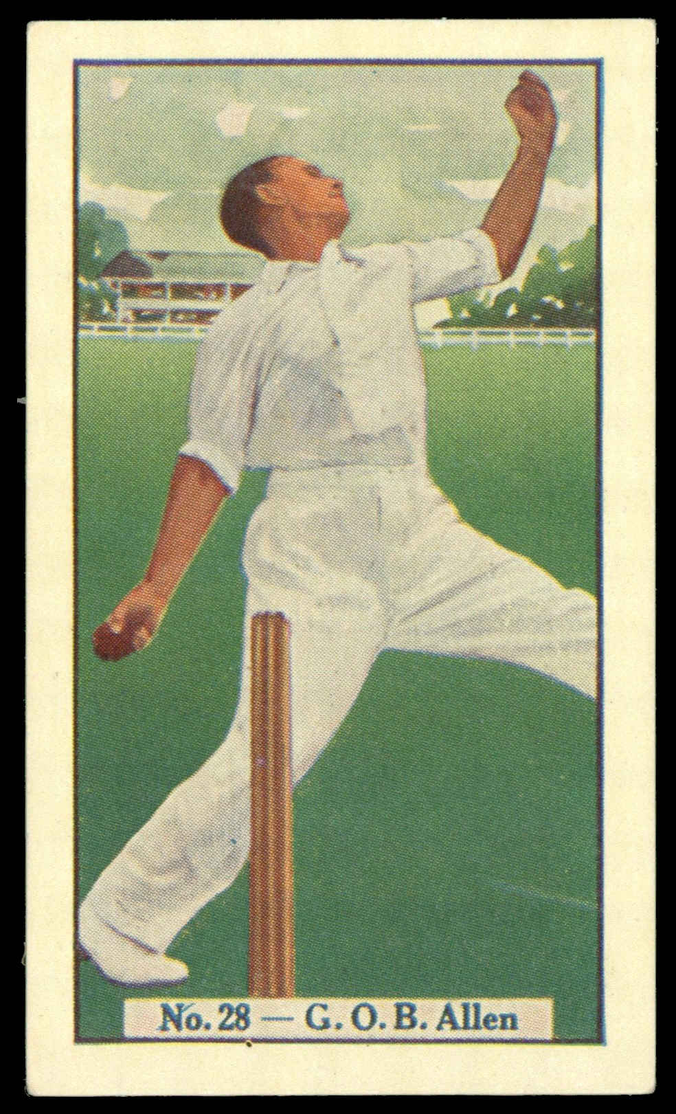 Allen's - 'Cricketers (Cure Em Quick)' (1938) - G.O.B. Allen (Middlesex) Allen's - 'Cricketers (Cure Em Quick)' (1938) - G.O.B. Allen (Middlesex)