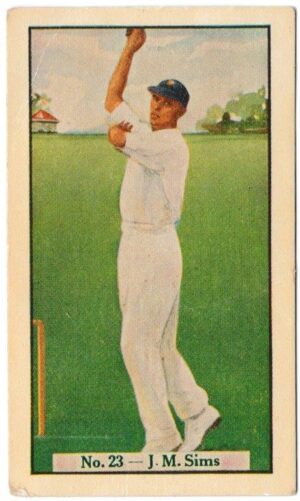Allen's - 'Cricketers (Coloured)' (1936) - Card #23 - J.M. Sims (Middlesex)