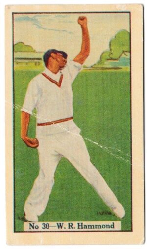 Allen's - 'Cricketers (Coloured)' (1936) - Card #30 - W.R. Hammond (Gloucestershire)
