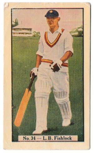 Allen's - 'Cricketers (Coloured)' (1936) - Card #34 - L.B. Fishlock (Surrey)