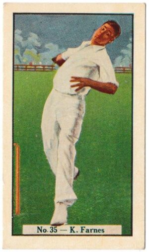 Allen's - 'Cricketers (Coloured)' (1936) - Card #35 - K. Farnes