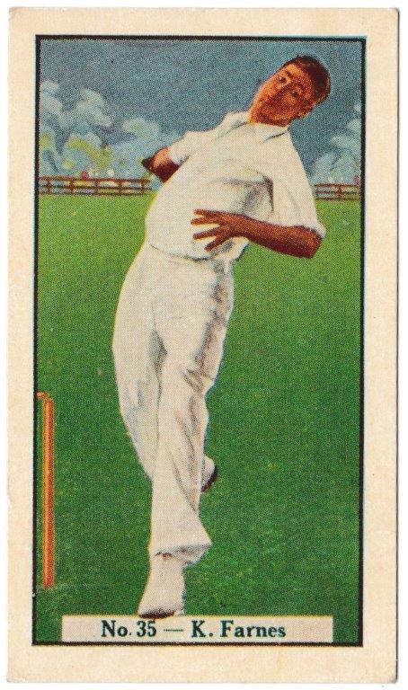 Allen's - 'Cricketers (Coloured)' (1936) - Card #35 - K. Farnes Allen's - 'Cricketers (Coloured)' (1936) - Card #35 - K. Farnes