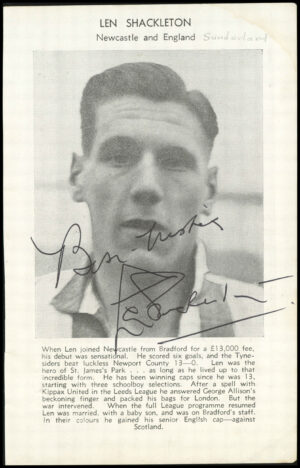 Anonymous - 'Signed Page' (c1950) - Len Shackleton (Newcastle)