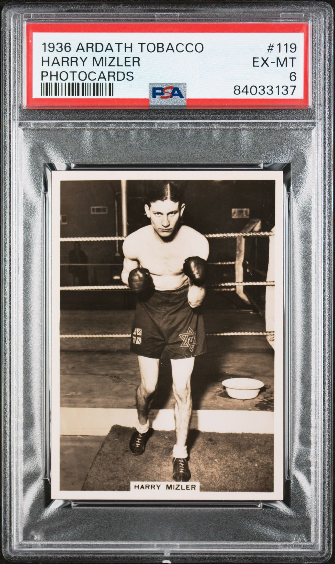 Ardath - 'Photocards Group Z -Sports' (1936) - Harry Mizler (Boxing) **PSA6** Ardath - 'Photocards Group Z -Sports' (1936) - Harry Mizler (Boxing) **PSA6**