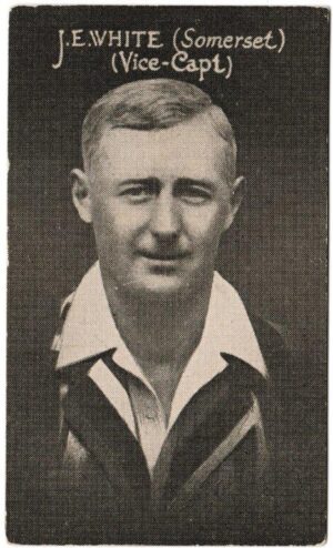 Australian Licorice - 'English Cricketers (Blue Back)' (1928) - J.E. White (Somerset) Australian Licorice - 'English Cricketers (Blue Back)' (1928) - J.E. White (Somerset)