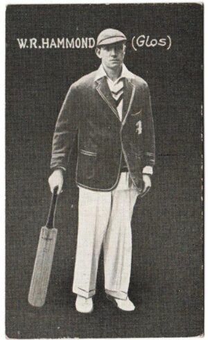 Australian Licorice - 'English Cricketers (Blue Back)' (1928) - W.R. Hammond (Glos) Australian Licorice - 'English Cricketers (Blue Back)' (1928) - W.R. Hammond (Glos)