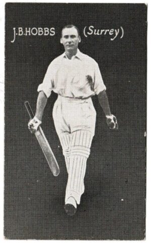 Australian Licorice - 'English Cricketers (Blue Back)' (1928) - J.B. Hobbs (Surrey) Australian Licorice - 'English Cricketers (Blue Back)' (1928) - J.B. Hobbs (Surrey)