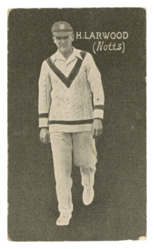 Australian Licorice - 'English Cricketers (Blue Back)' (1928) - H. Larwood (Notts) Australian Licorice - 'English Cricketers (Blue Back)' (1928) - H. Larwood (Notts)
