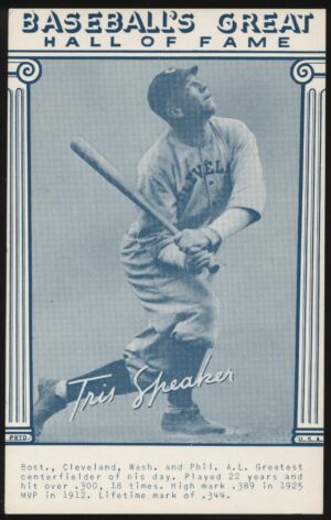HOF - 'Hall of Fame Tris Speaker' (1977) - Baseball Exhibit Card HOF - 'Hall of Fame Tris Speaker' (1977) - Baseball Exhibit Card