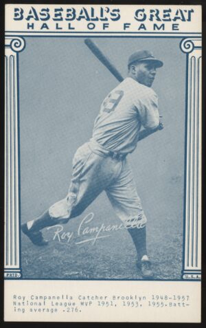 Baseball's Great - 'Hall of Fame Ray Campanella' (1977) - Unused Baseball Postcard