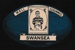 Baines - 'Cricket & Football Cards' (c1901) - Swansea (Well Scrummed - Rugby Ball)
