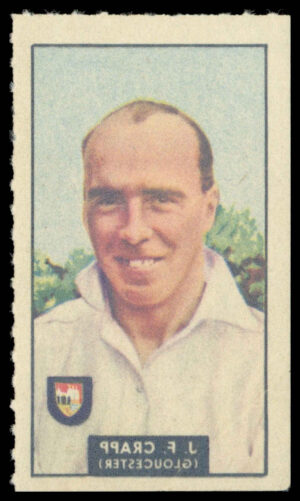 Barratt/WHC - 'Famous Cricketers Transfers' (1949) - #10 - J.F. Crapp (Gloucestershire)