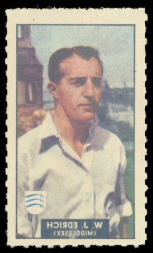Barratt/WHC - 'Famous Cricketers Transfers' (1949) - #12 - W.J. Edrich (Middlesex)