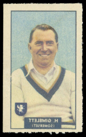 Barratt/WHC - 'Famous Cricketers Transfers' (1949) - #17 - H. Gimblett (Somersetshire)