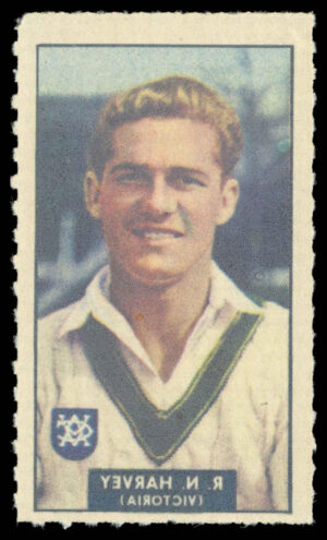 Barratt/WHC - 'Famous Cricketers Transfers' (1949) - #24 - R.N. Harvey (Victoria)