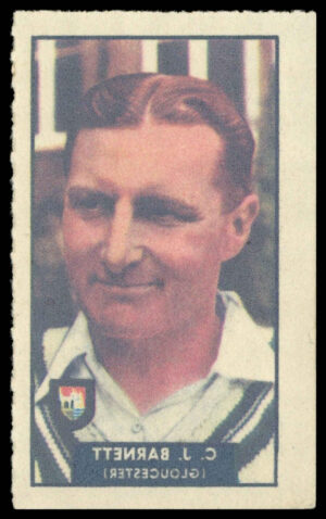 Barratt/WHC - 'Famous Cricketers Transfers' (1949) - #4 - C.J. Barnett (Cloucestershire)