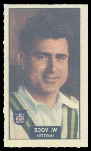 Barratt/WHC - 'Famous Cricketers Transfers' (1949) - #52 - W. Voce (Nottignhamshire)