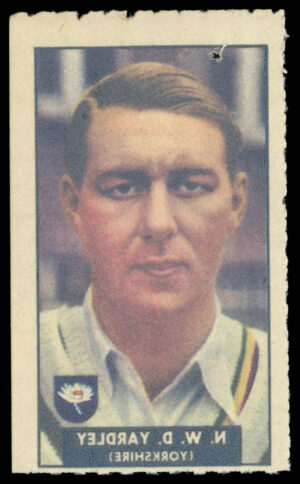 Barratt/WHC - 'Famous Cricketers Transfers' (1949) - #58 - N.W.D. Yardley (Yorkshire)