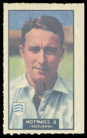 Barratt/WHC - 'Famous Cricketers Transfers' (1949) - #8 - D. Compton (Middlesex)