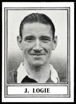 Barratt & Co - 'Famous Footballers 1952-53 - Card #14 - J. Logie (Arsenal)
