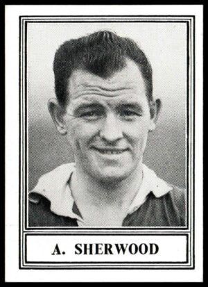 Barratt & Co - 'Famous Footballers 1952-53 - Card #15 - A. Sherwood (Cardiff City)