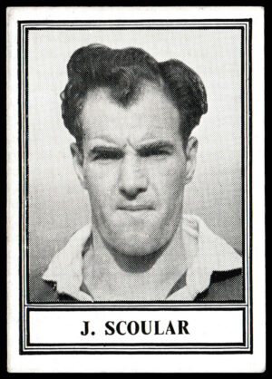 Barratt & Co - 'Famous Footballers 1952-53 - Card #50 - J. Scoular (Portsmouth) Barratt & Co - 'Famous Footballers 1952-53 - Card #50 - J. Scoular (Portsmouth)