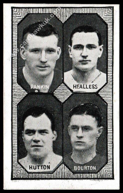 Barratt - 'Football Teams 1st Division' (c1930) - Blackburn Rovers - Rankin/Healless/Hutton/Bourton Barratt - 'Football Teams 1st Division' (c1930) - Blackburn Rovers - Rankin/Healless/Hutton/Bourton