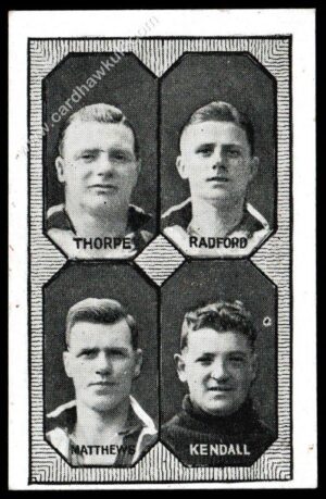 Barratt - 'Football Teams 1st Division' (c1930) - Sheffield Utd - Thorpe/Radford/Matthews/Kendall