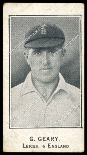 Barratt - 'Cricketers Footballers & Teams' (1925) - G. Geary (Leics & England)
