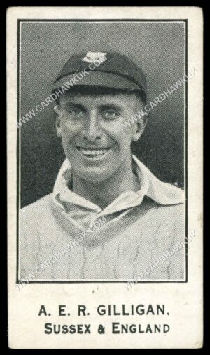 Barratt - 'Cricketers Footballers & Teams' (1925) - A.E.R. Gilligan (Sussex & England)