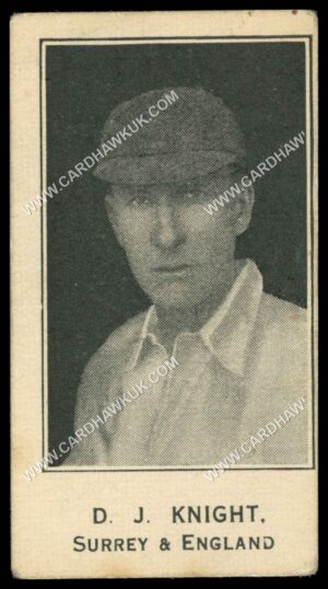 Barratt - 'Cricketers Footballers & Teams' (1925) - D.J. Knight (Surrey & England) Barratt - 'Cricketers Footballers & Teams' (1925) - D.J. Knight (Surrey & England)