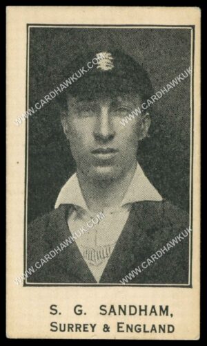 Barratt - 'Cricketers Footballers & Teams' (1925) - S.G. Sandham (Surrey & England) Barratt - 'Cricketers Footballers & Teams' (1925) - S.G. Sandham (Surrey & England)