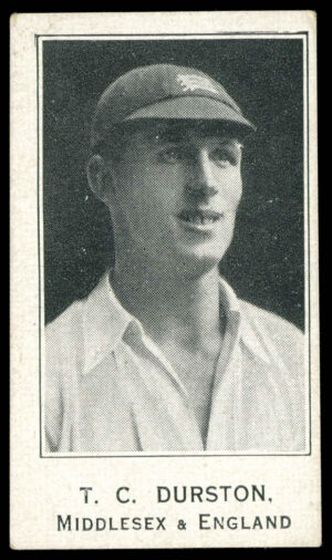 Barratt - 'Cricketers (Sweets Are Pure)' (c1930) - T.C. Durston (Middlesex) Barratt - 'Cricketers (Sweets Are Pure)' (c1930) - T.C. Durston (Middlesex)