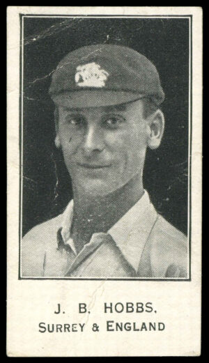 Barratt - 'Cricketers (Sherbet Novelties)' (c1930) - J.B. Hobbs (Surrey) Barratt - 'Cricketers (Sherbet Novelties)' (c1930) - J.B. Hobbs (Surrey)