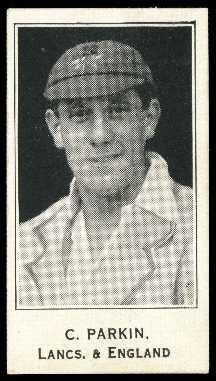 Barratt - 'Cricketers (Tarrab Brand)' (c1930) - C. Parkin (Lancs) Barratt - 'Cricketers (Tarrab Brand)' (c1930) - C. Parkin (Lancs)