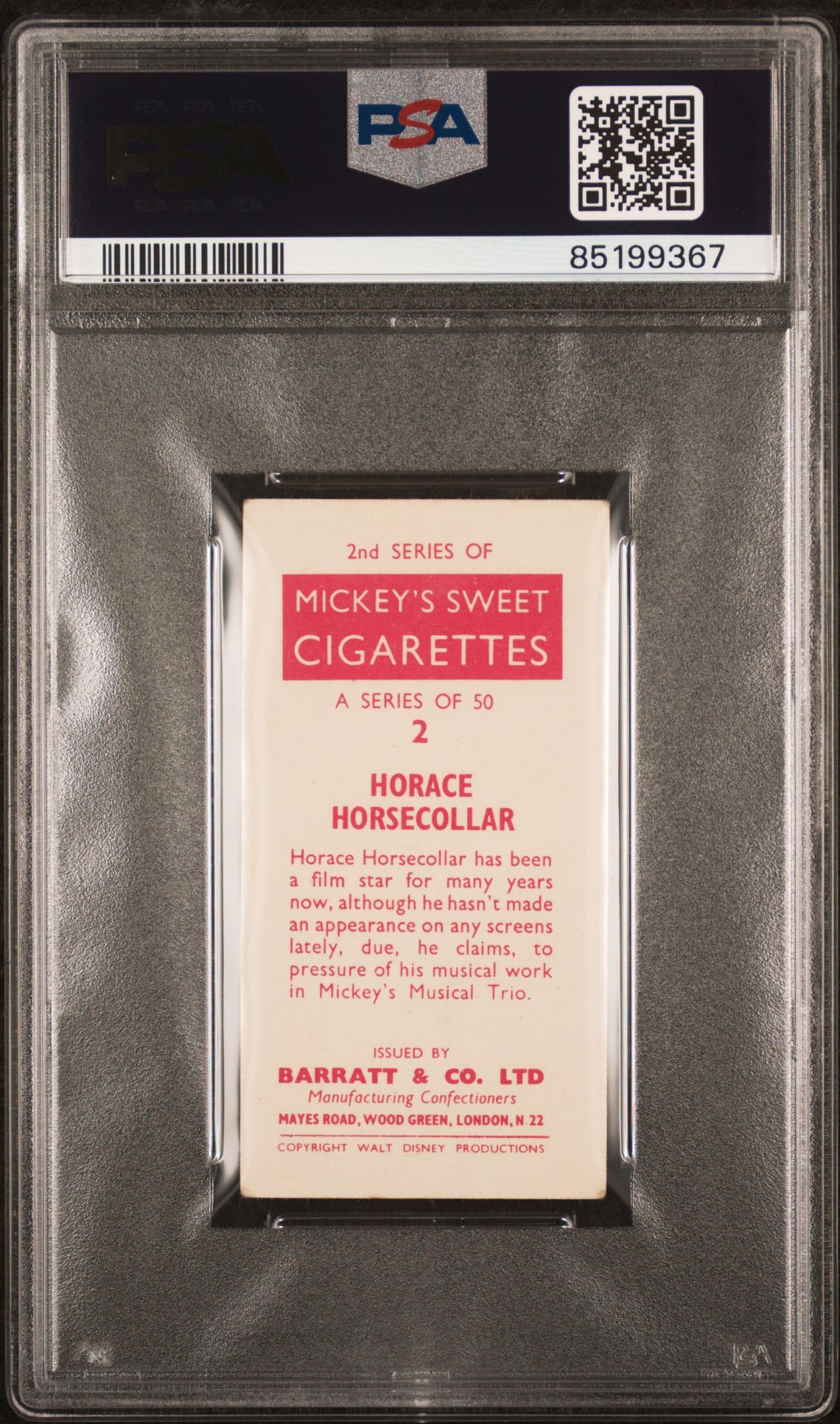 Barratt - 'Disney Characters (S2)' (1957) - Horace Horsecollar **PSA4** Barratt - 'Disney Characters (S2)' (1957) - Horace Horsecollar **PSA4**