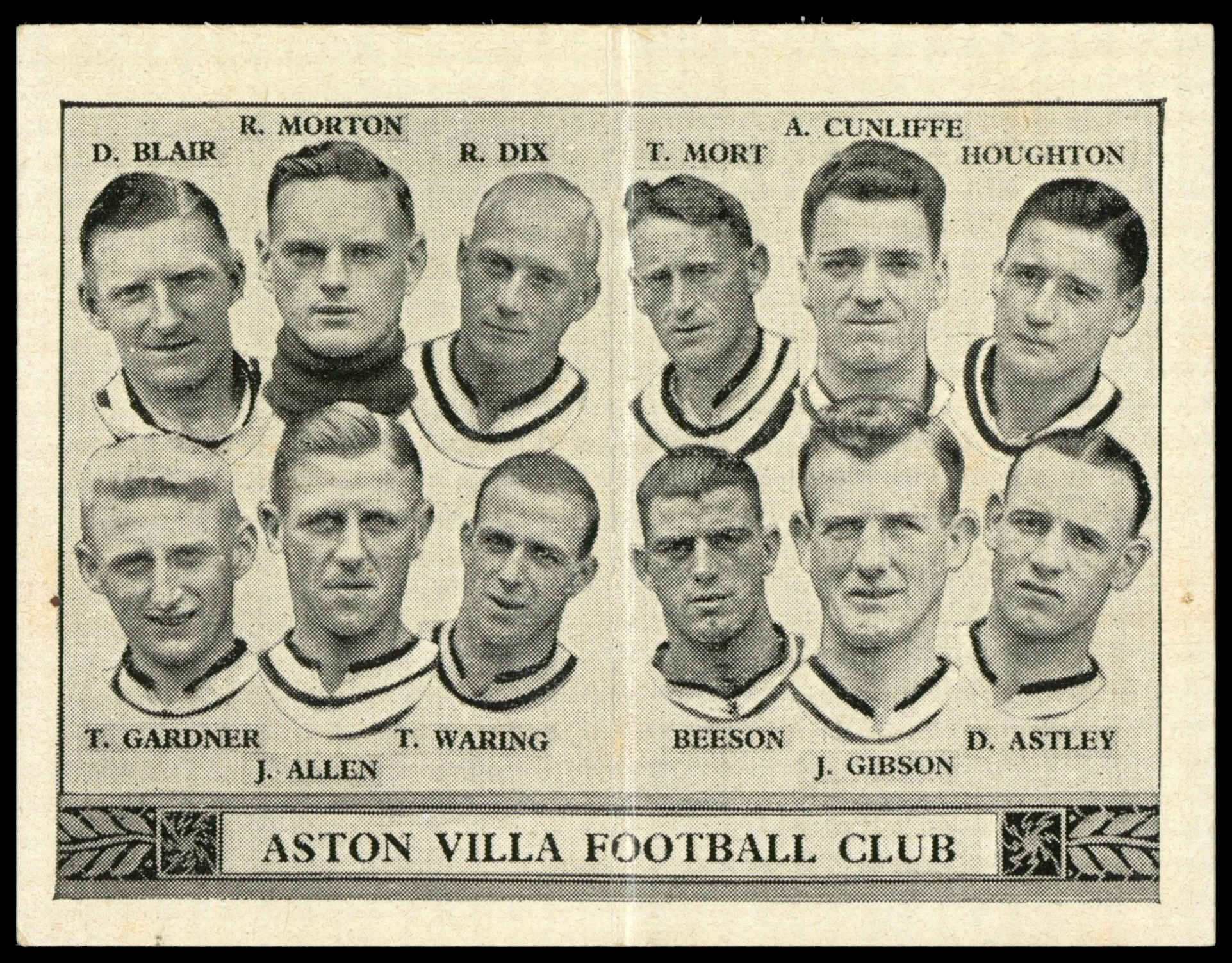 Barratt - 'English Teams Div 1 (1934)' (1934) - Aston Villa (Blair?.) Barratt - 'English Teams Div 1 (1934)' (1934) - Aston Villa (Blair?.)
