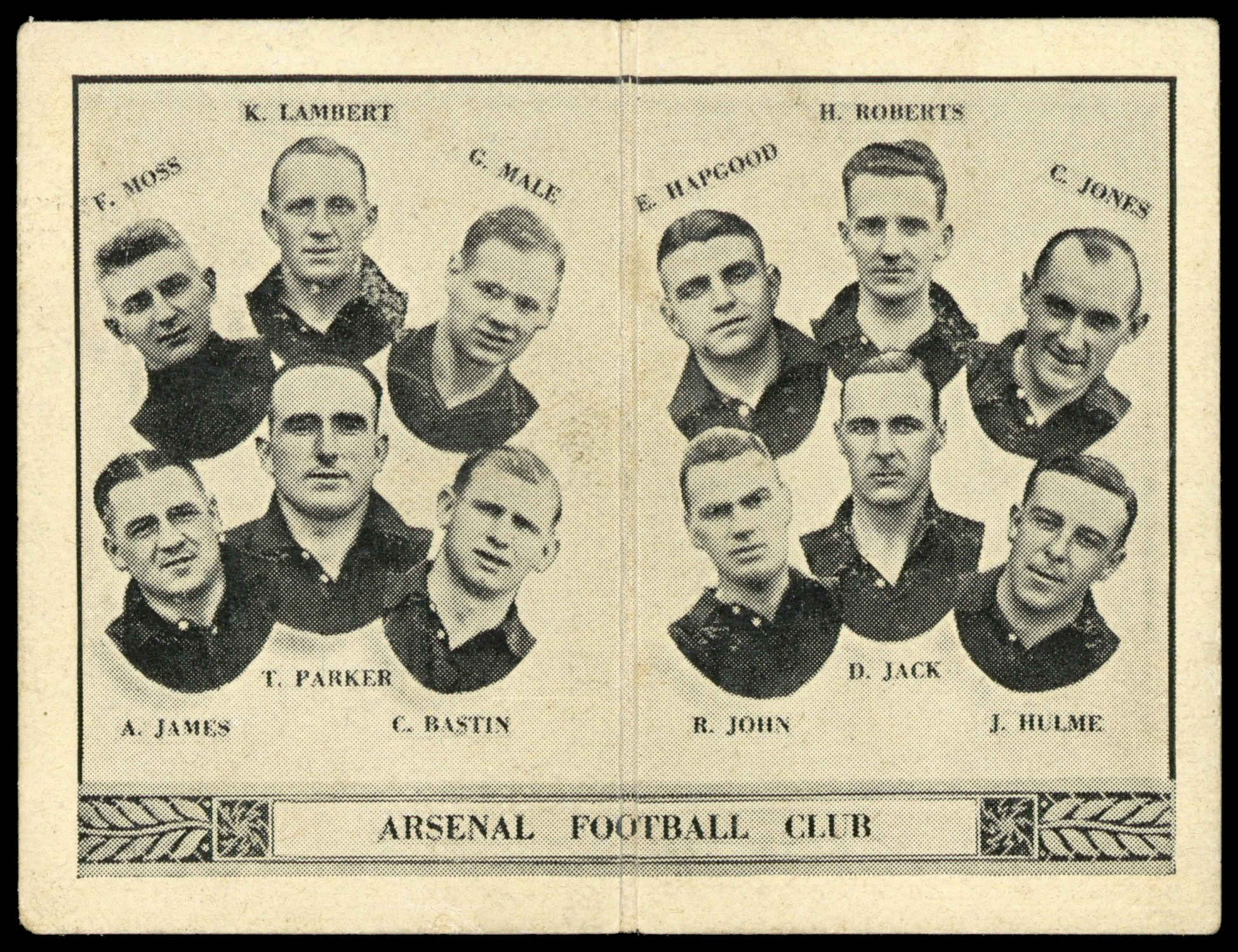 Barratt - 'English Teams Div 1 (1932)' (1932) - Arsenal (Moss - Lambert?) Barratt - 'English Teams Div 1 (1932)' (1932) - Arsenal (Moss - Lambert?)