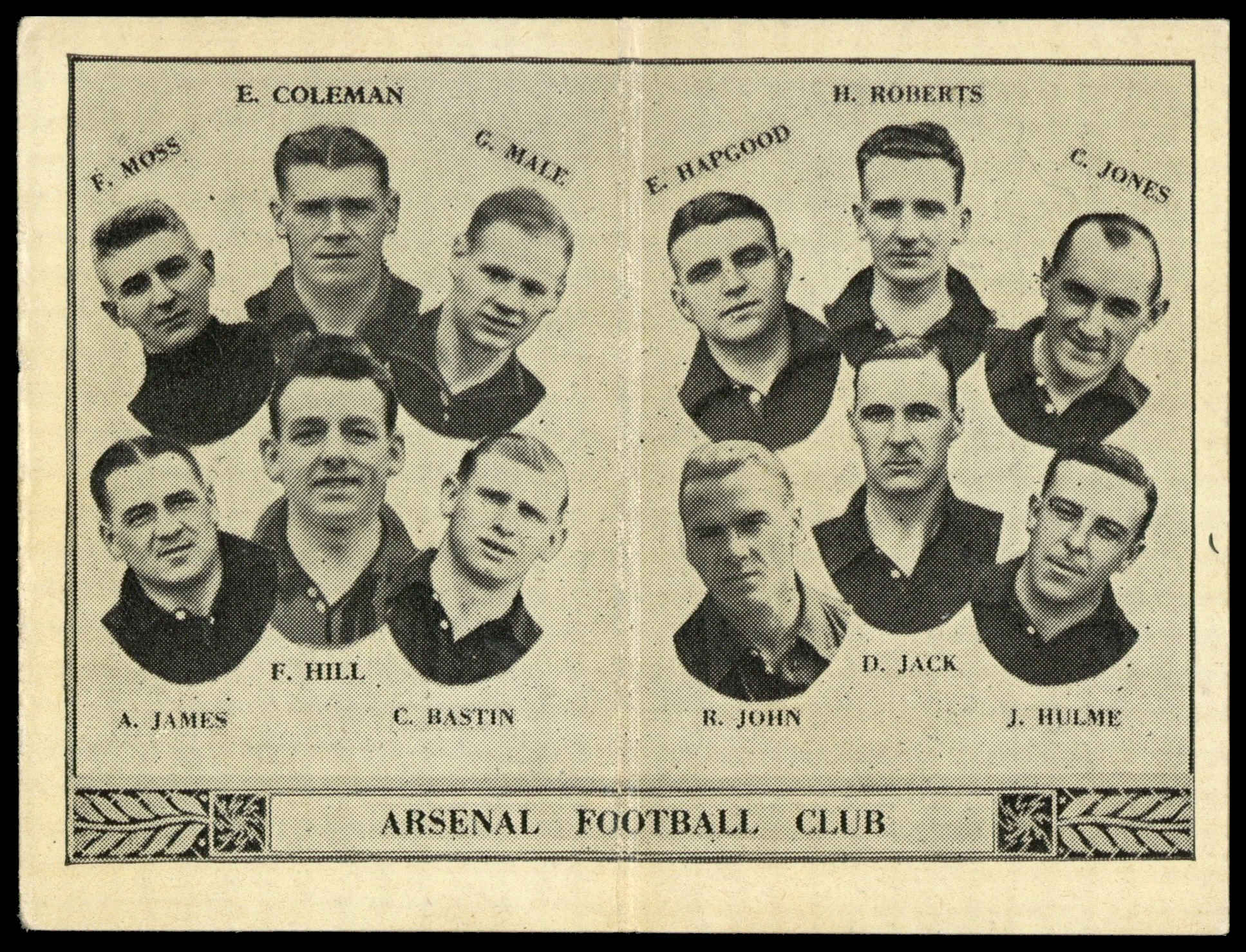 Barratt - 'English Teams Div 1 (1933)' (1933) - Arsenal (Moss - Coleman) Barratt - 'English Teams Div 1 (1933)' (1933) - Arsenal (Moss - Coleman)