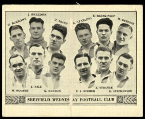 Barratt - 'English Teams Div 1 (1933)' (1933) - Sheffield Wednesday (Burrows first) Barratt - 'English Teams Div 1 (1933)' (1933) - Sheffield Wednesday (Burrows first)
