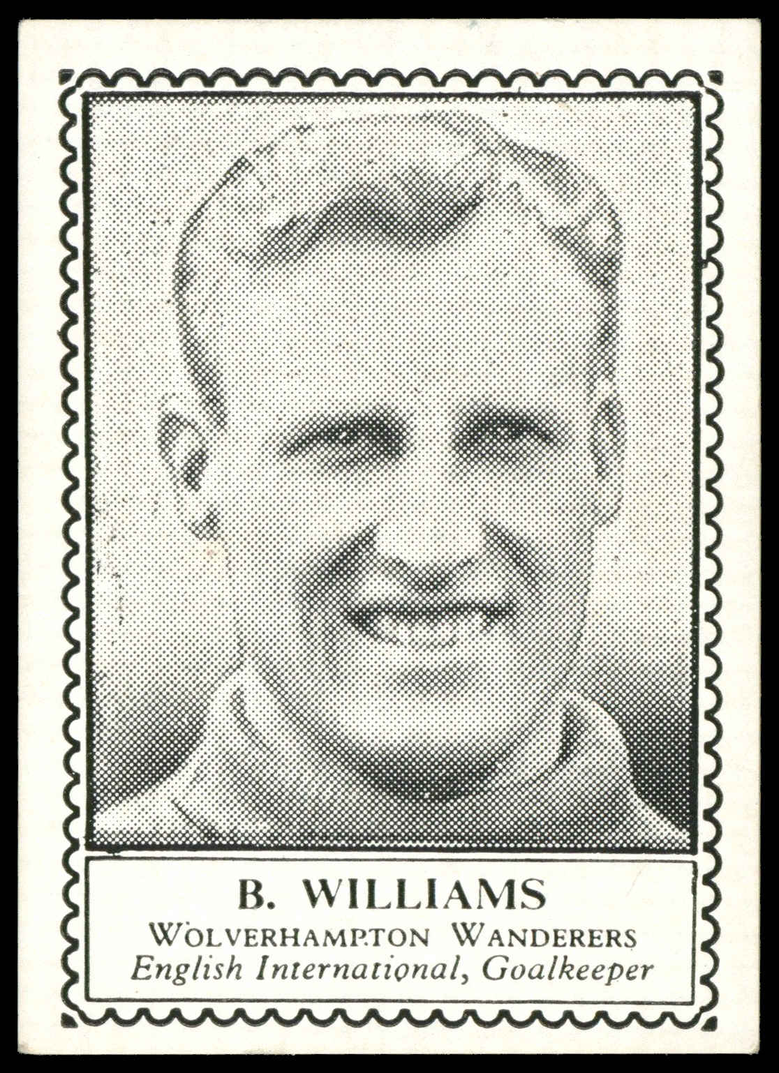 Barratt - 'Famous Footballers 1949-50' (1949) - B. Williams (Wolverhampton Wanderers) Barratt - 'Famous Footballers 1949-50' (1949) - B. Williams (Wolverhampton Wanderers)