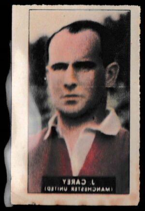 Barratt - 'Famous Footballers Transfers' (1949) - J. Carey (Man Utd)