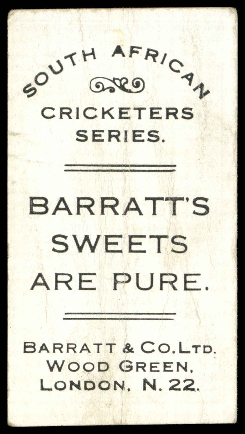 Barratt - 'South African Cricketers' (c1930) - #9 - B. Mitchell Barratt - 'South African Cricketers' (c1930) - #9 - B. Mitchell