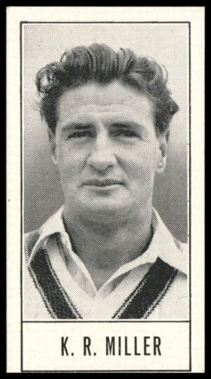 Barratt - 'Test Cricketers (Series B)' (1957) - K.R. Miller (New South Wales) Barratt - 'Test Cricketers (Series B)' (1957) - K.R. Miller (New South Wales)