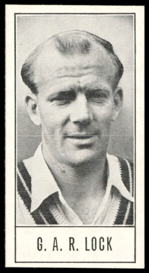 Barratt - 'Test Cricketers (Series B)' (1957) - G.A.R. Lock (Surrey) Barratt - 'Test Cricketers (Series B)' (1957) - G.A.R. Lock (Surrey)