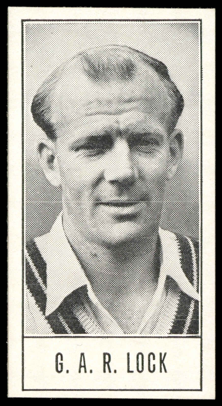 Barratt - 'Test Cricketers (Series B)' (1957) - G.A.R. Lock (Surrey) Barratt - 'Test Cricketers (Series B)' (1957) - G.A.R. Lock (Surrey)